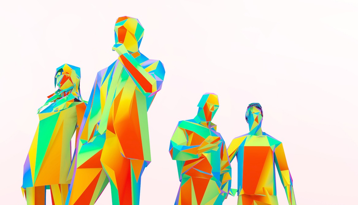 Stock image people in rainbow colors