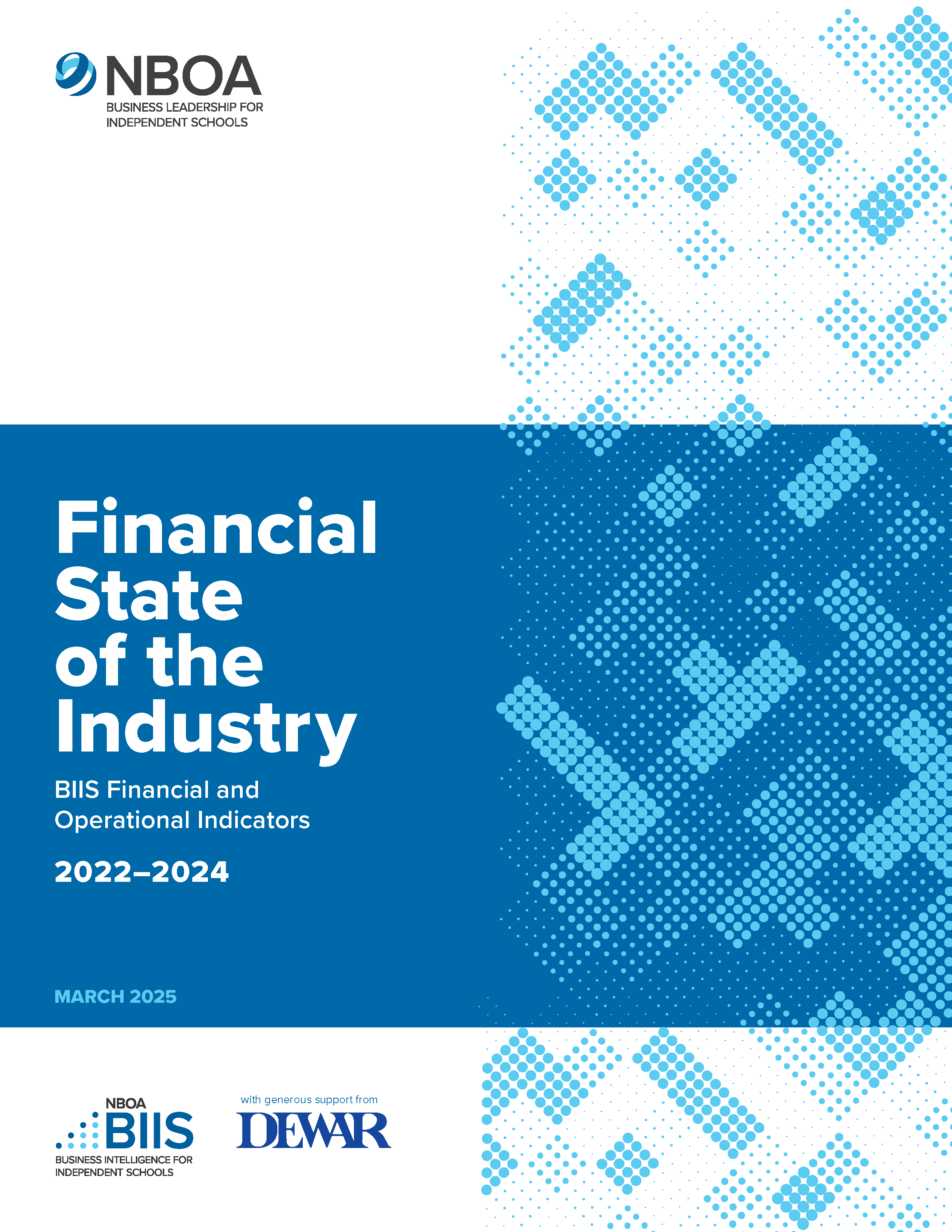 cover of NBOA's Financial State of the Industry Report, with abstract designs