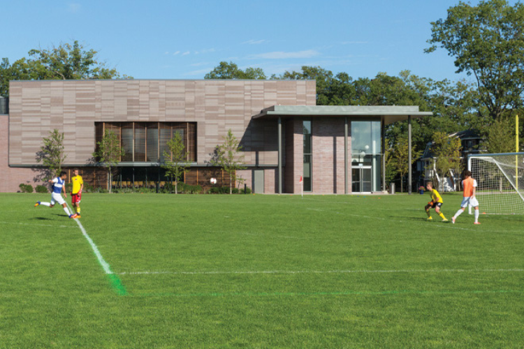 Glendinning students playing soccer